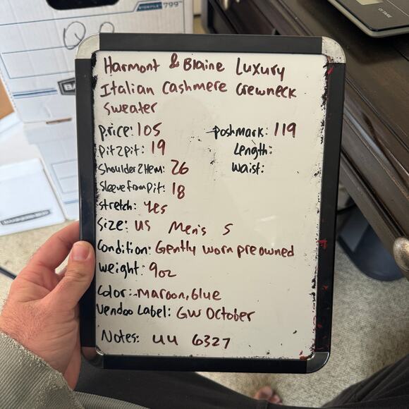 Harmont & Blaine Luxury Italian Cashmere Crewneck Sweater US Men's S - Picture 8 of 8